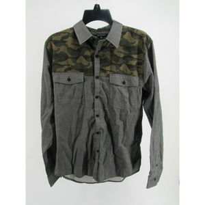 CJ Black Men's Black Button Down with camo Size MED